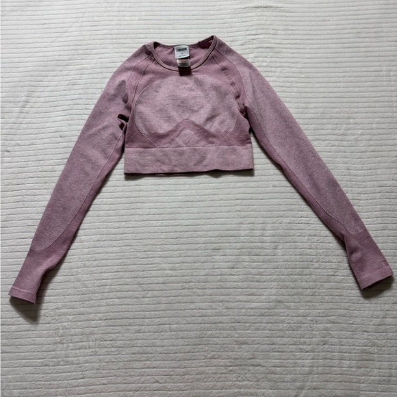 Gymshark Tops - Gymshark Dusty Pink Long Sleeve Crop Top